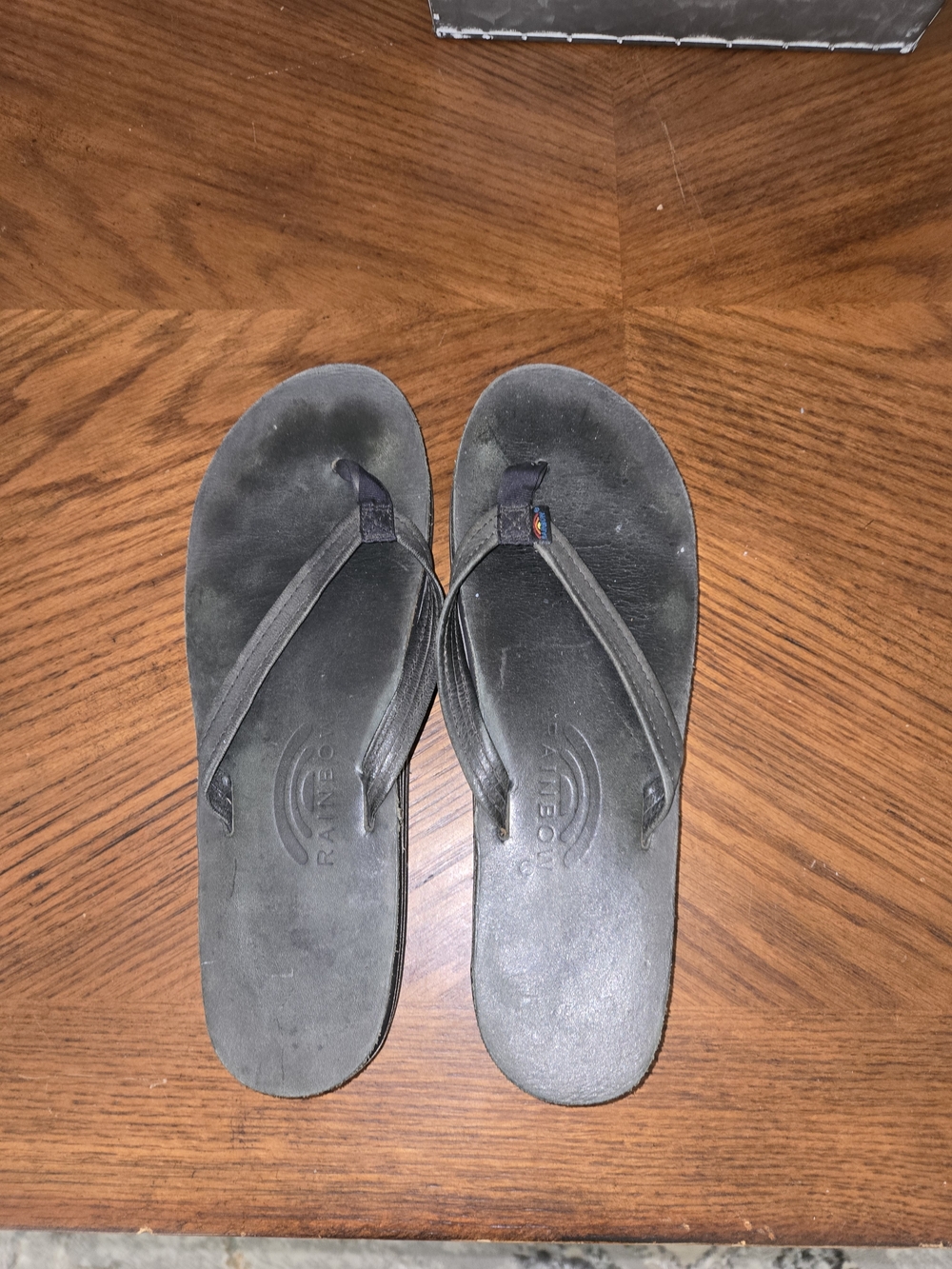 Rainbow Black Double Layer Flip Flops women's Size Large 8